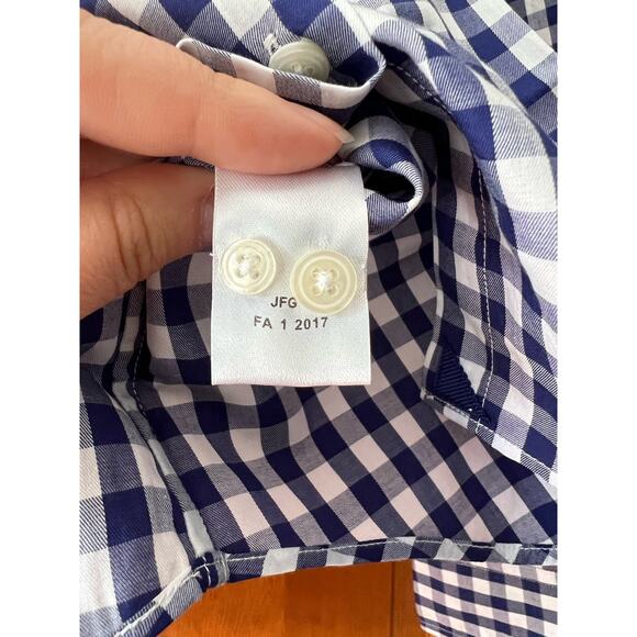 NWT UNTUCKit Women's Belleza Button Up Long Sleeve Blue Gingham Shirt Size 2 - Picture 8 of 12